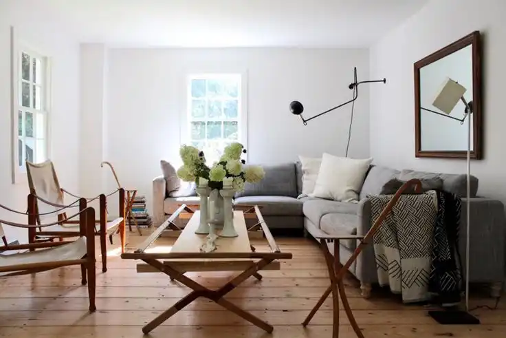 Large grey sofa for a small living room