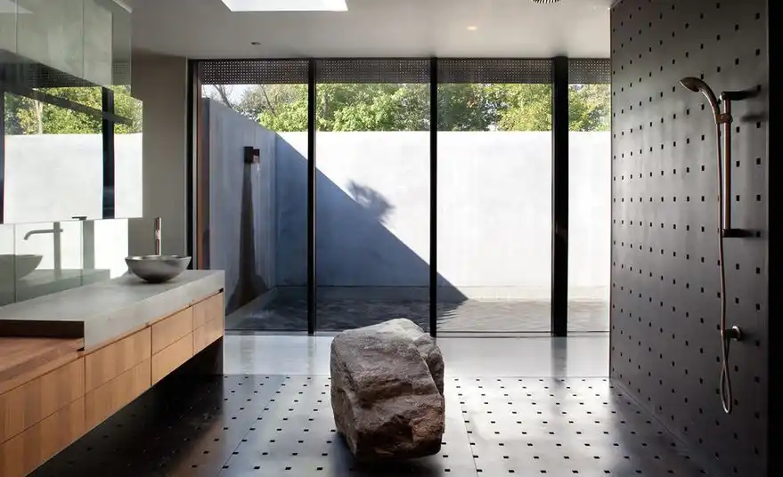 Large rock for walk in shower