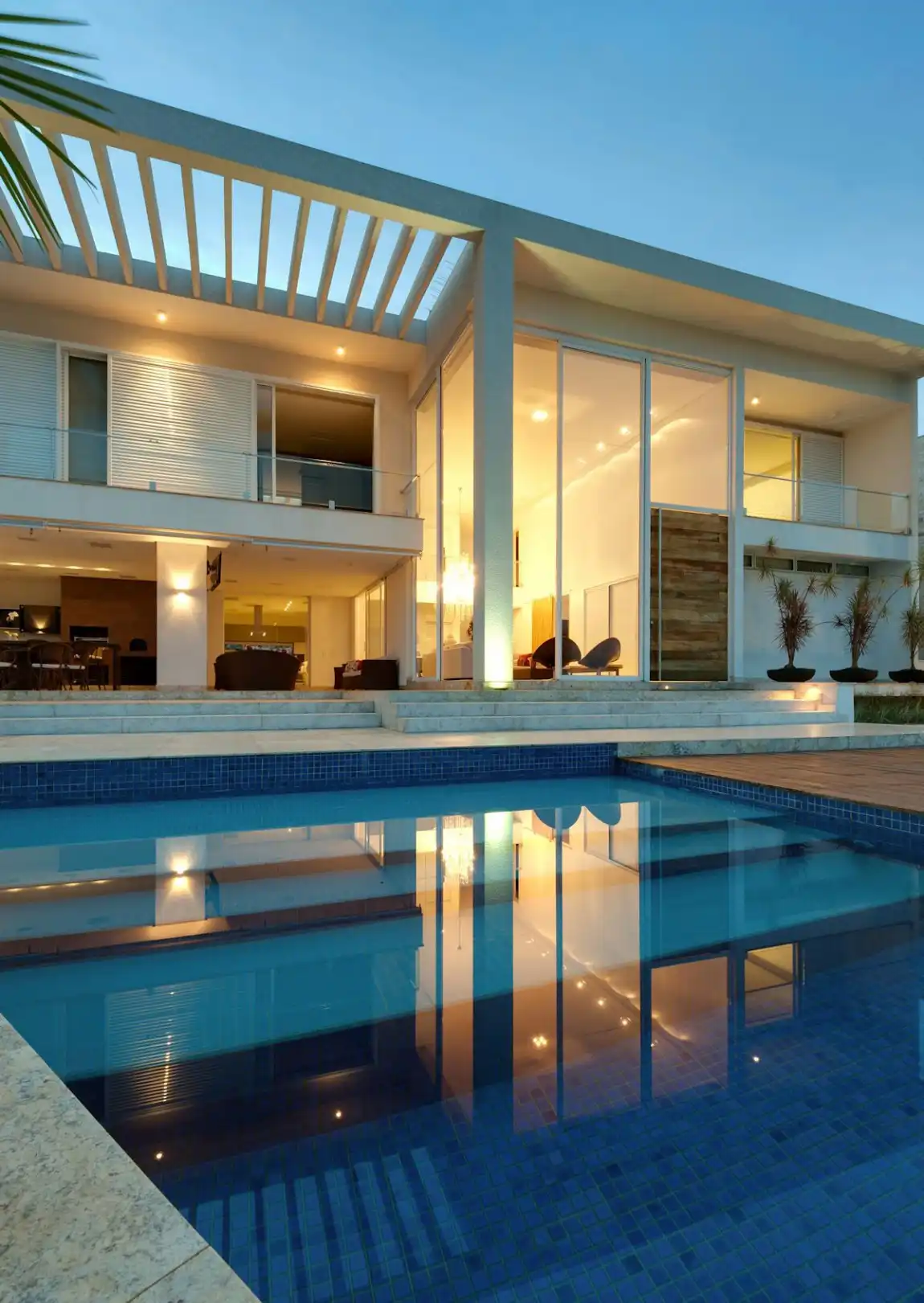 Large summer house with pergola roof