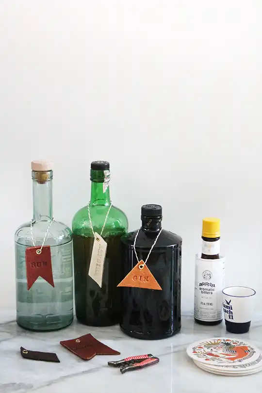 Leather bar tags