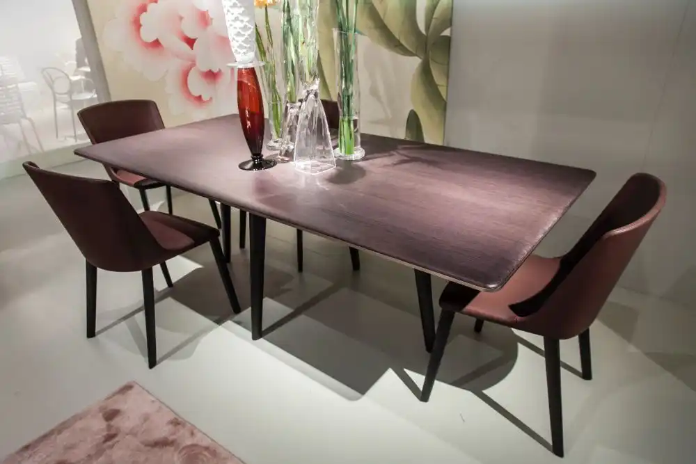 Leather brown dining chairs