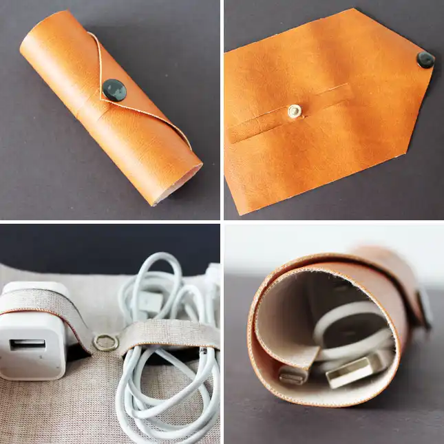 Leather cord roll up