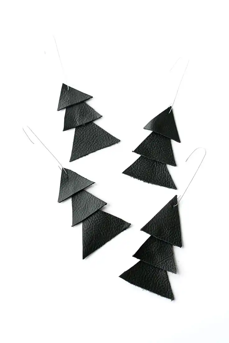 Leather tree ornaments
