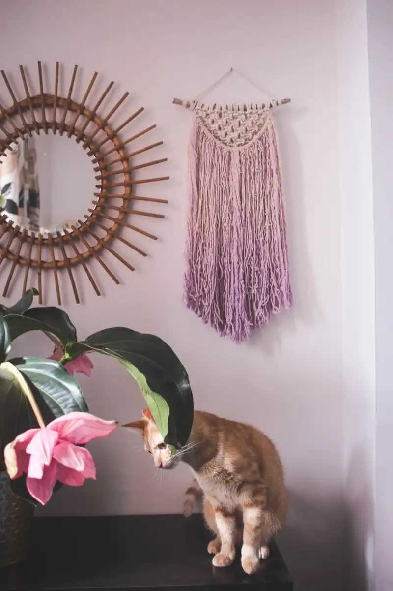 Lilac ombré macramé wall hanging