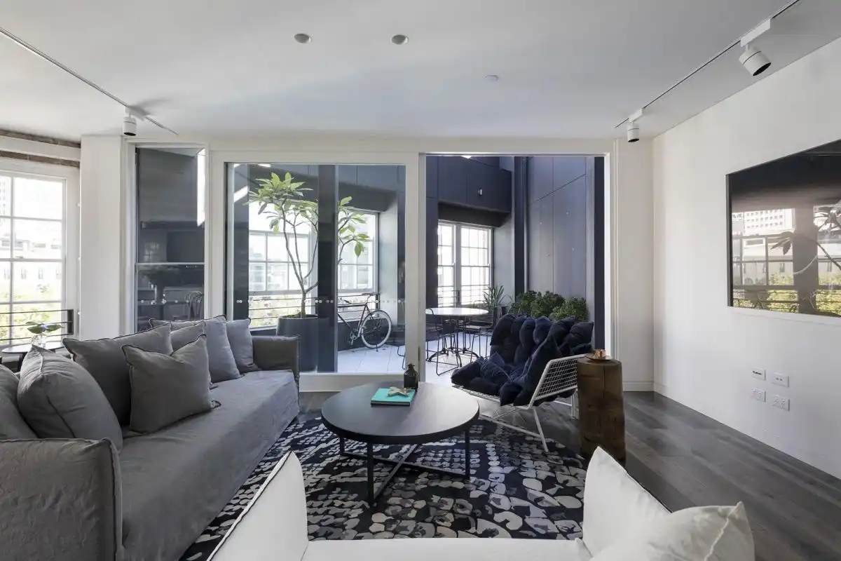 Living room with large interior design