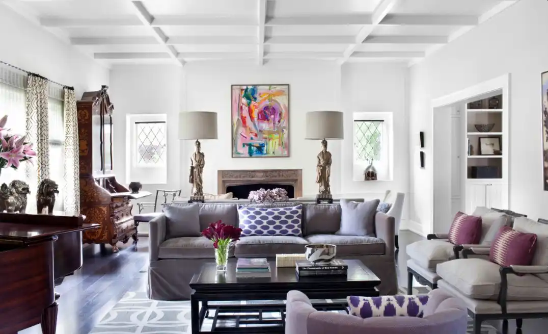 Living room with levender interior design