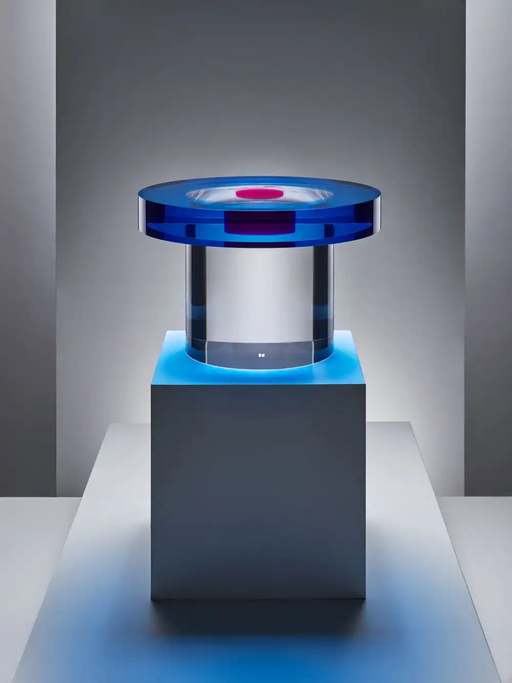 London designer Andy Martin Colored resin table blue