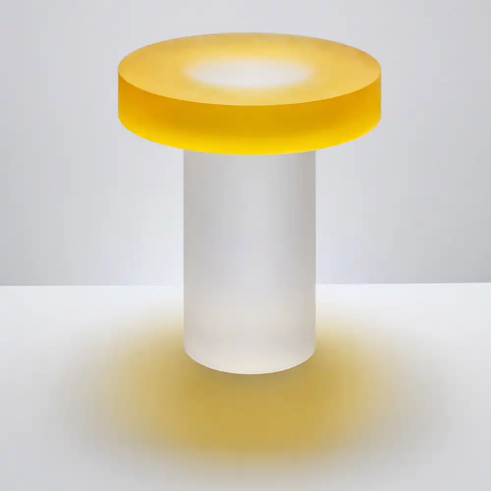 London designer Andy Martin Colored resin table orange