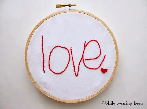 Love handwriting sing on hoop
