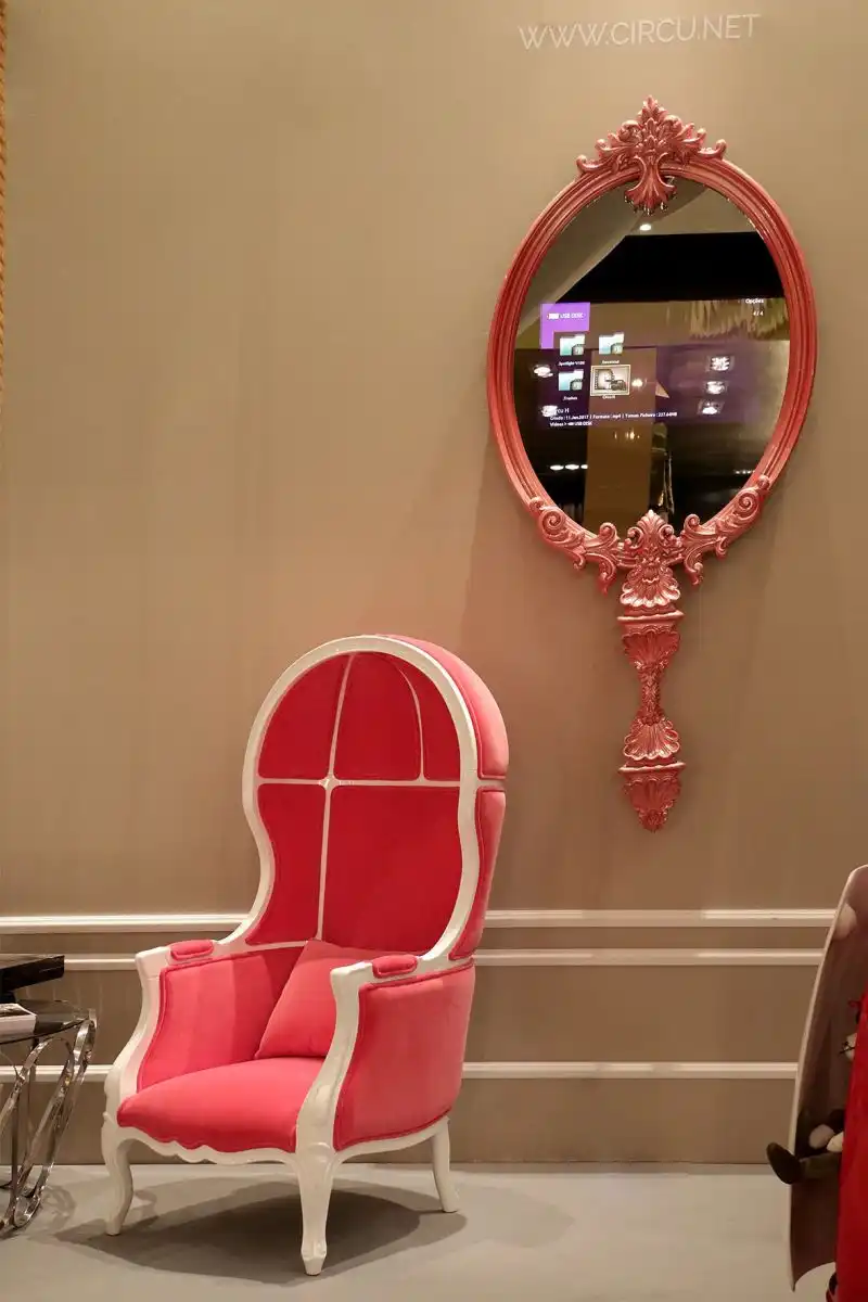 Magical mirror and pink chair