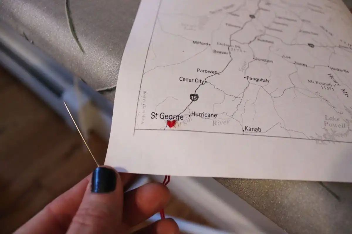 Make another small diagonal stitch