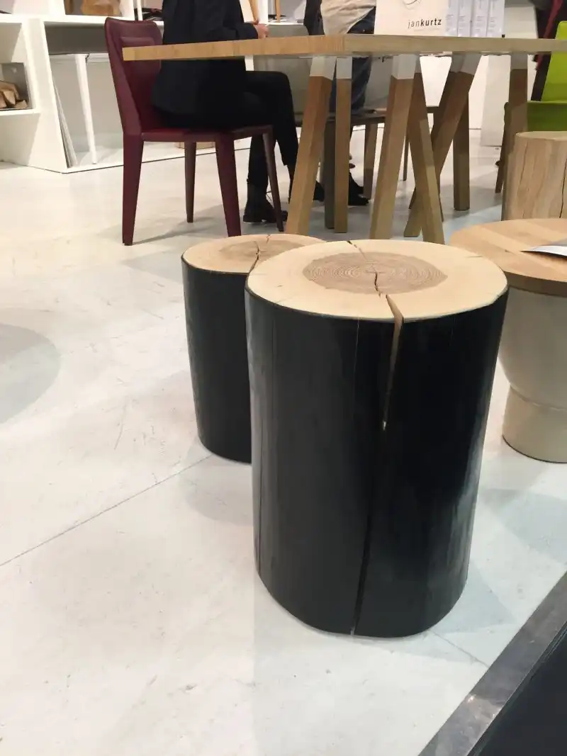 Man cave wood stools in black