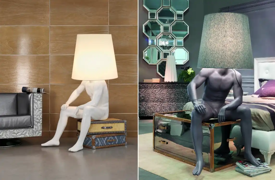 Man sitting floor lamp
