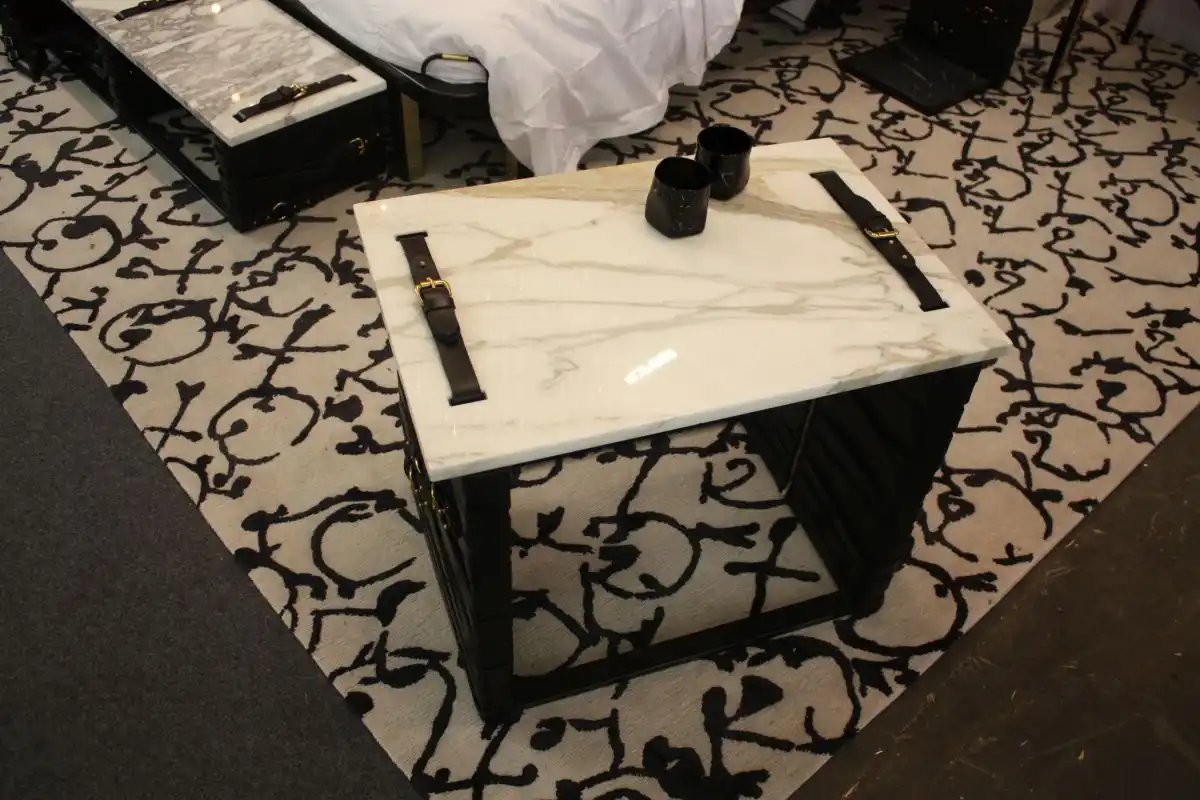 Marble accents on stands