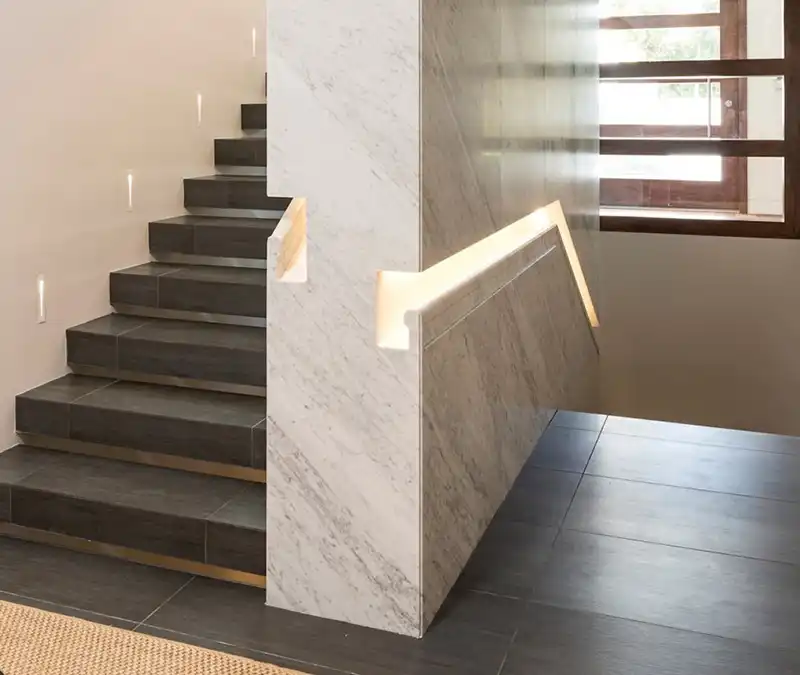 Marble built in handrail