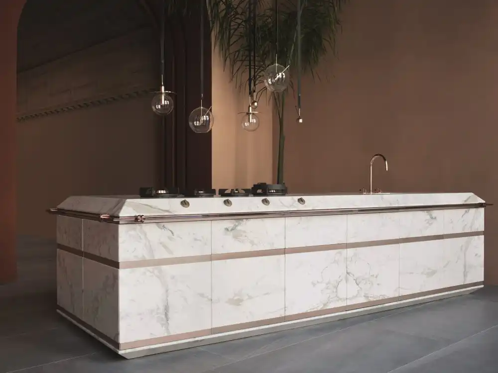 Marble kitchen island GINGER By FENDI CUCINE
