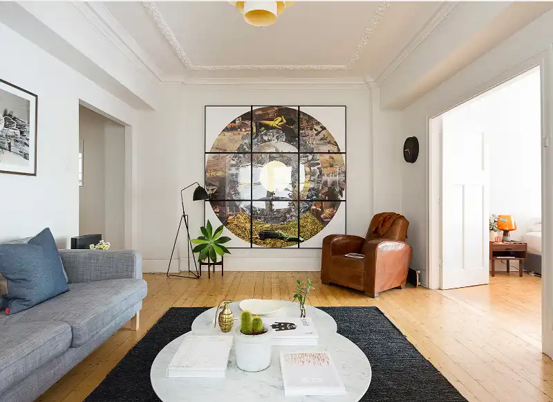 Marble round low coffee tables for living room