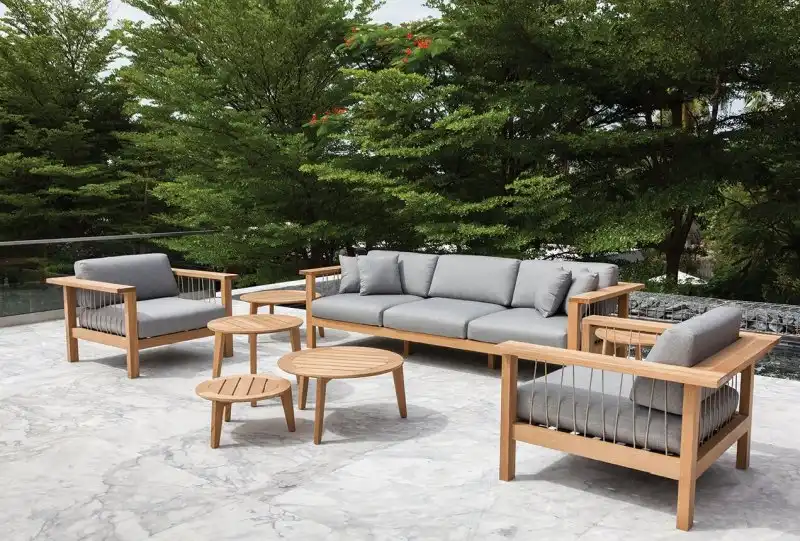 Maro Solid Wood 6 Person Seating Group with Cushions