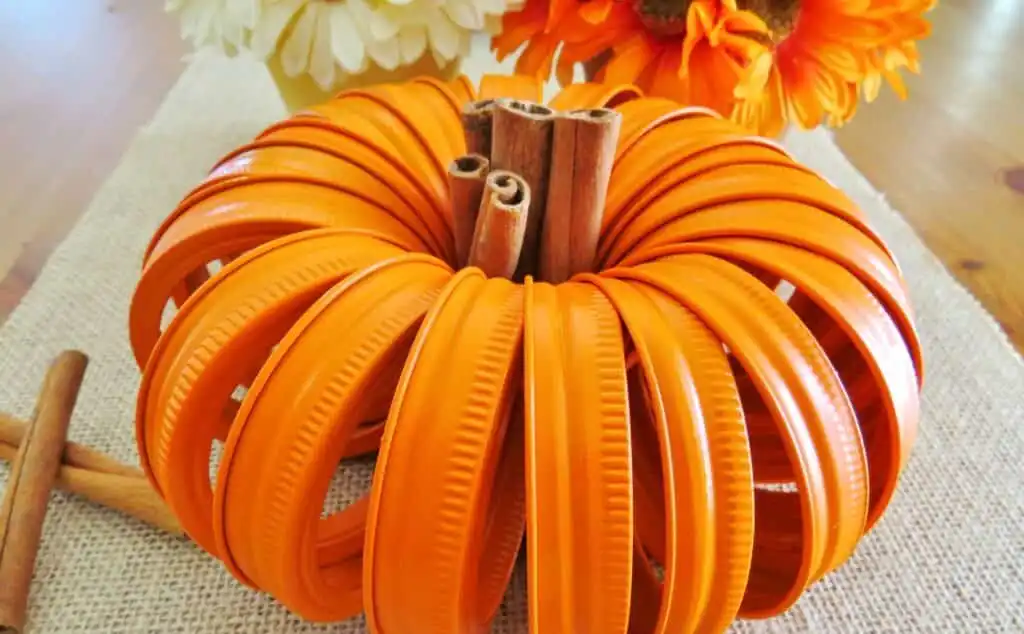 Mason Jar Lid Pumpkin Fall Party Decor