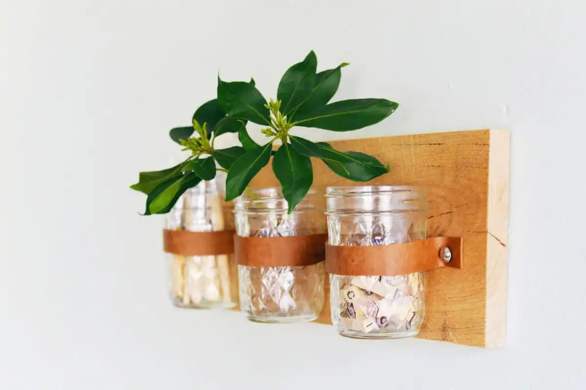 Mason Jar Storage Wall Organizer