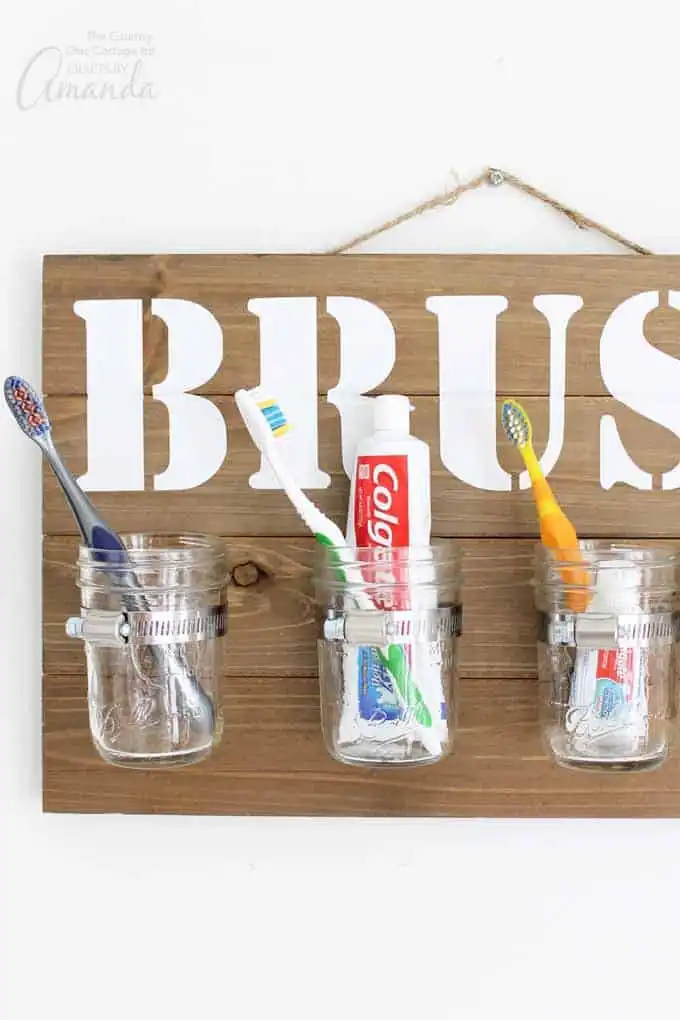 Mason Jar Bathroom Organizer