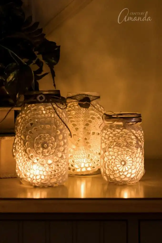 Repurpose Old Doilies to Create Luminaries