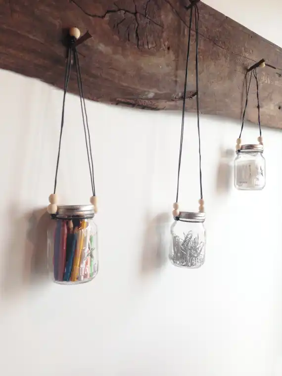 Mason jars hanging storage
