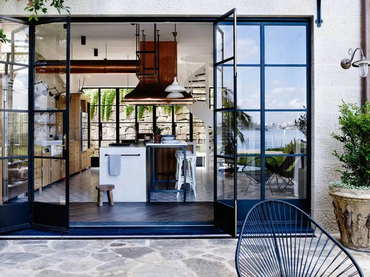 Metal framed folding doors