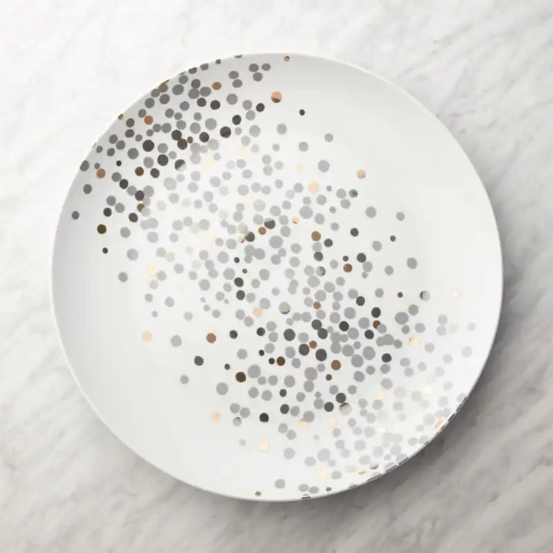 Metallic dots platter