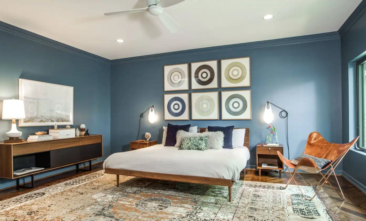 Mid Century Bedroom with Butterfly Chair