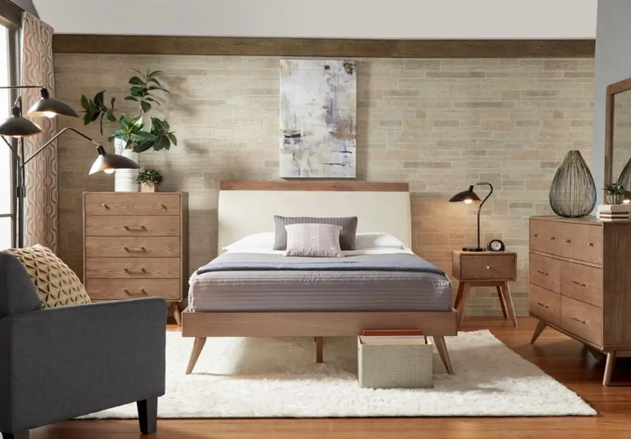 Mid century modern bedroom with furniture