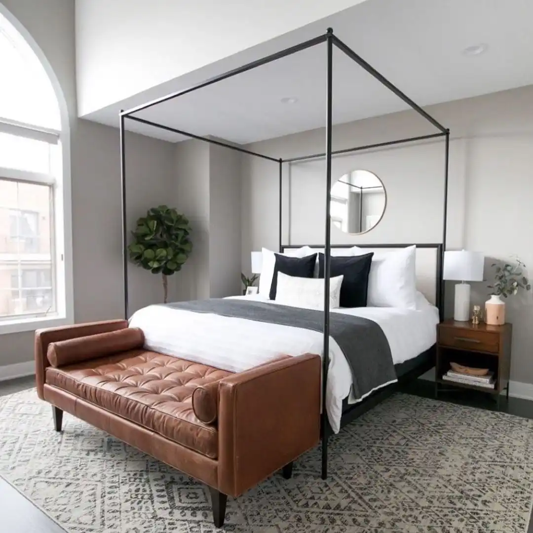 Elegant Bedroom Style With a Leather couch