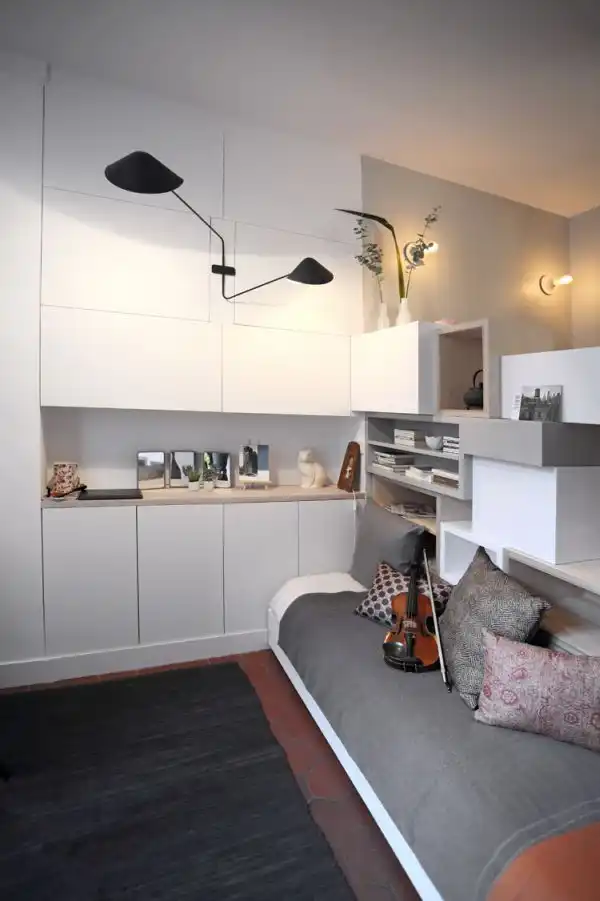 Mini 12sqm studio apartment design couch