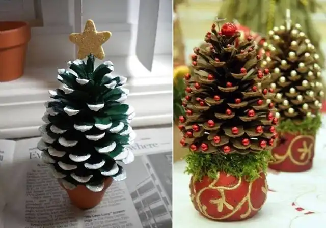 Mini pinecones Christmas Trees