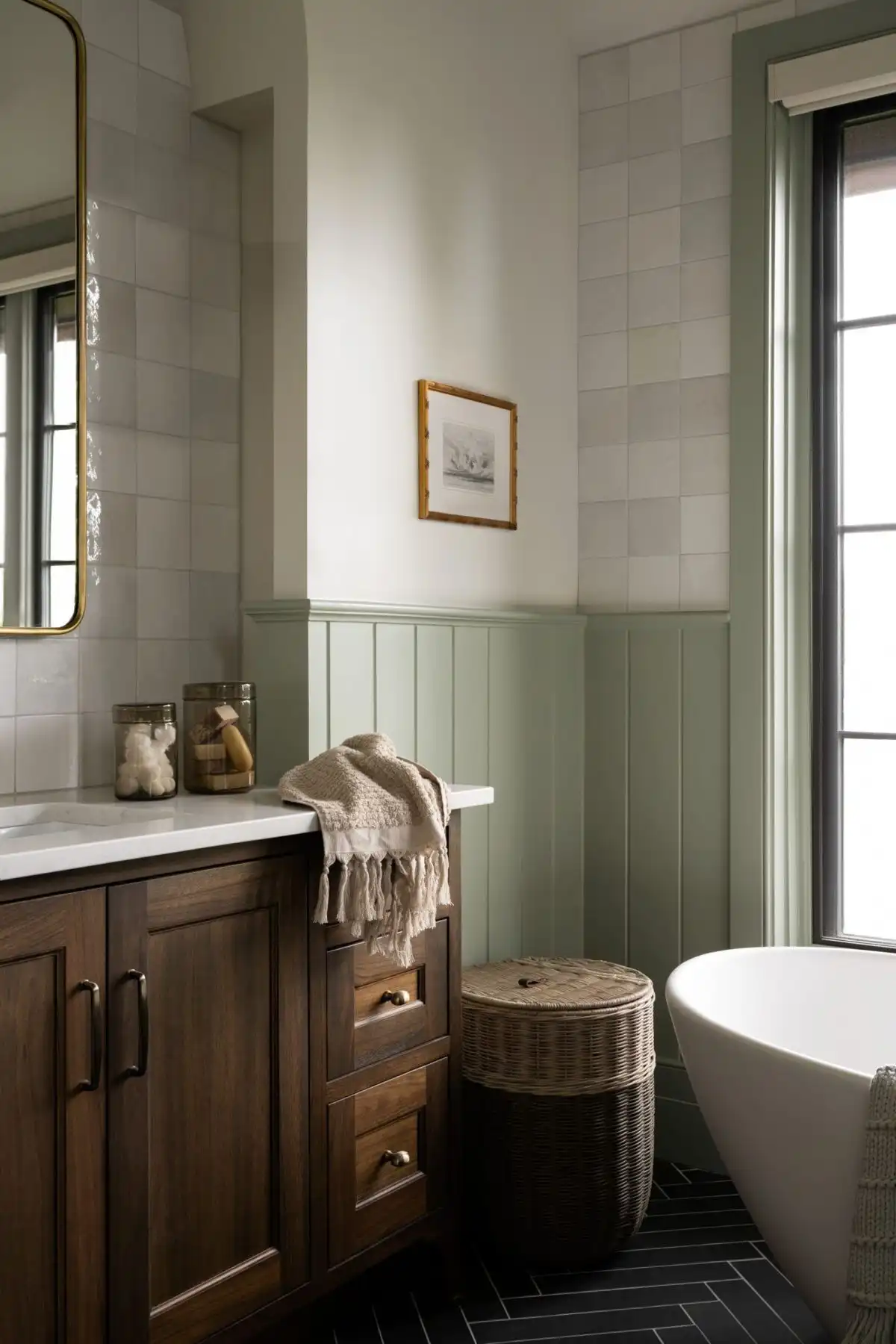 Mint Green and Dark Maple