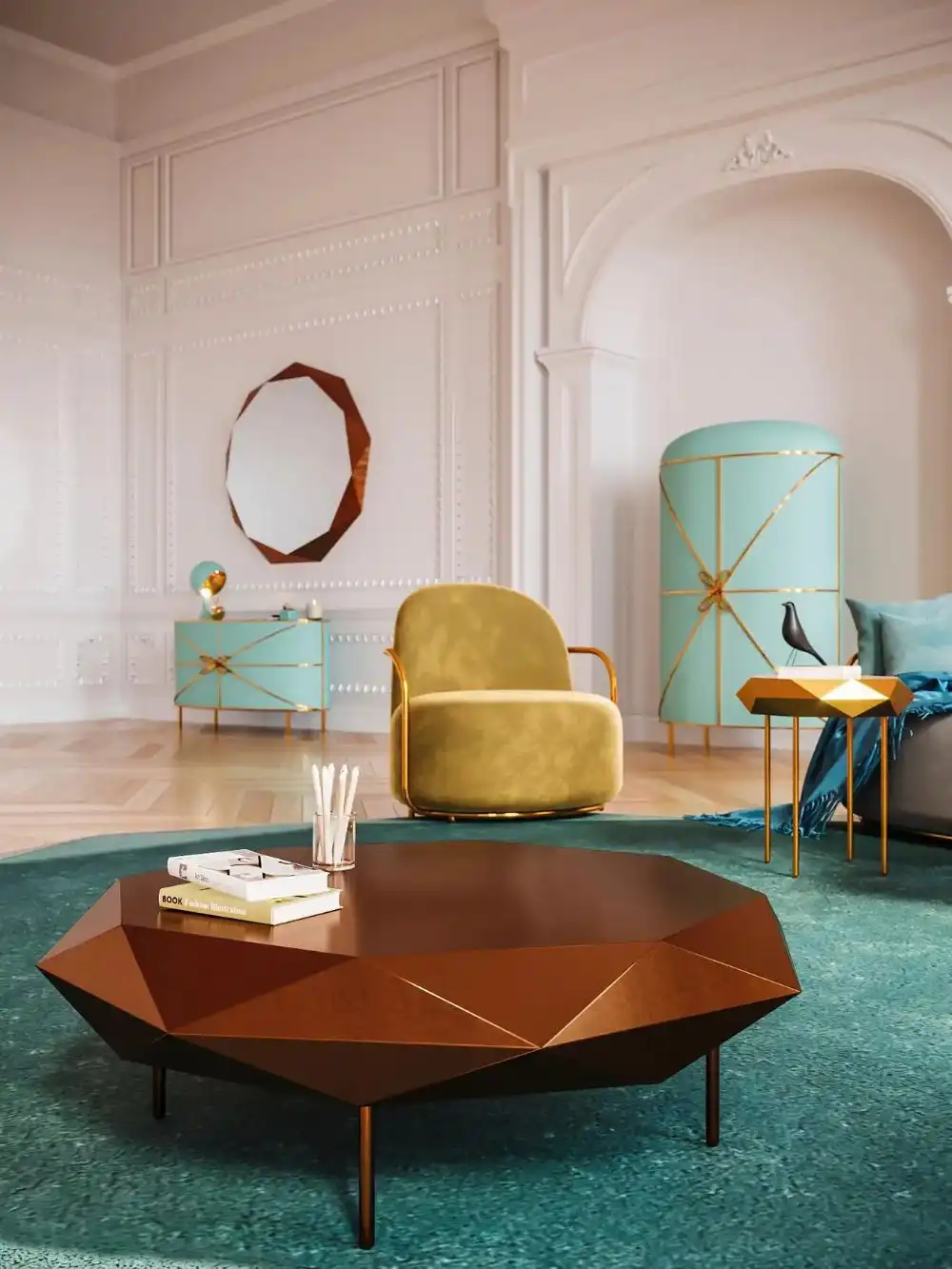 Mint Green and Gold