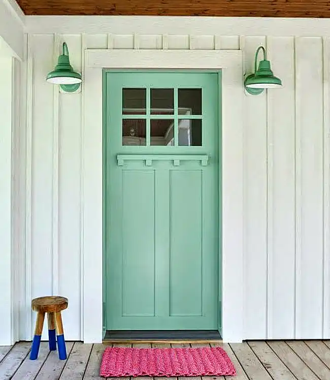 Mint color front door