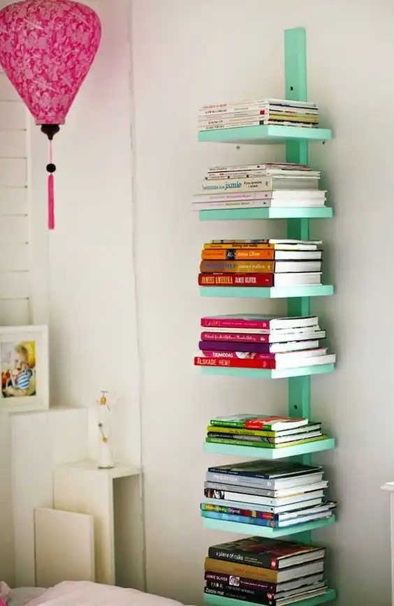 Mint floating bookshelf
