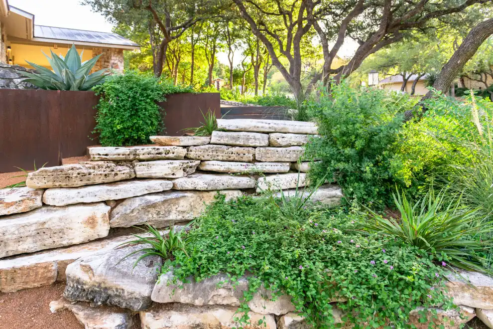 Mixed Material Retaining Wall