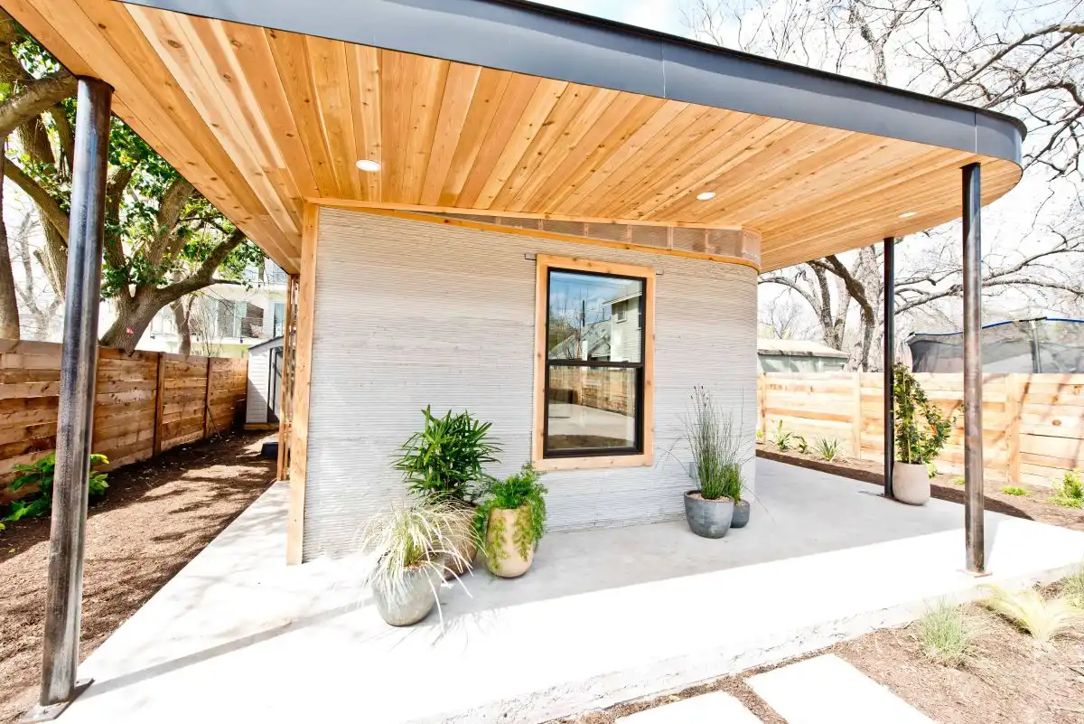 Modern 3D printed home by Icon - front house