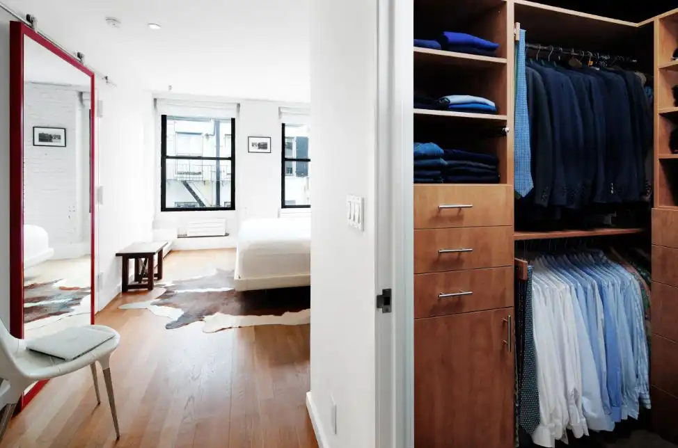 Modern Sliding Door with Mirror on Top