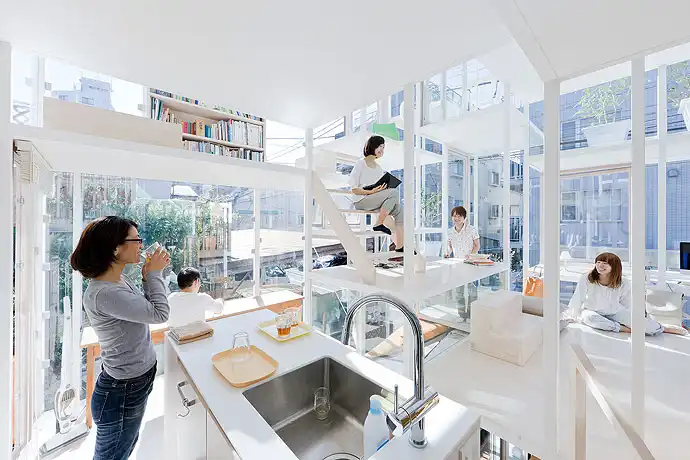 Modern Transparent House Kitchen Area