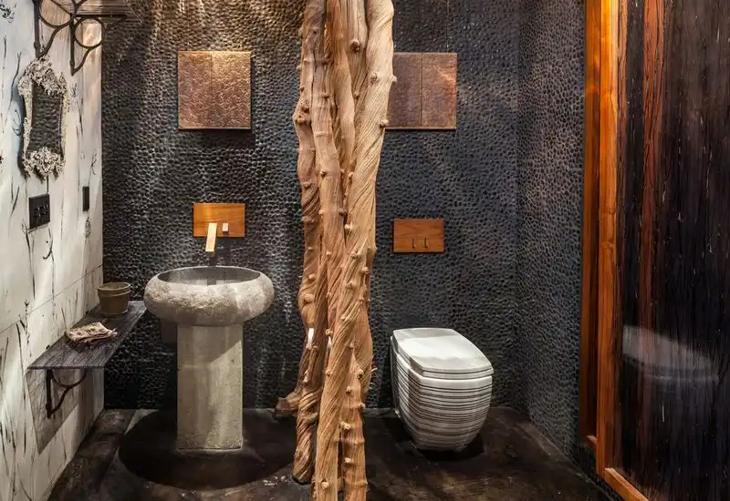 Modern and contemporary bathroom with natural elements