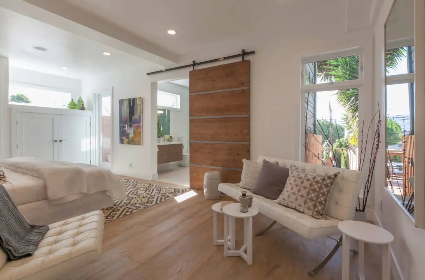 Modern barn door decor for bathroom