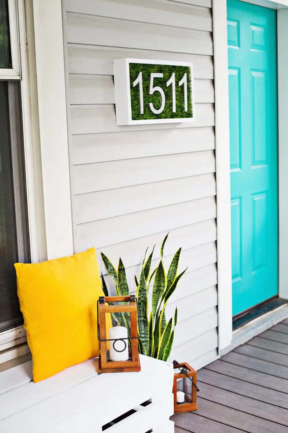 Modern house number DIY with Green Touch