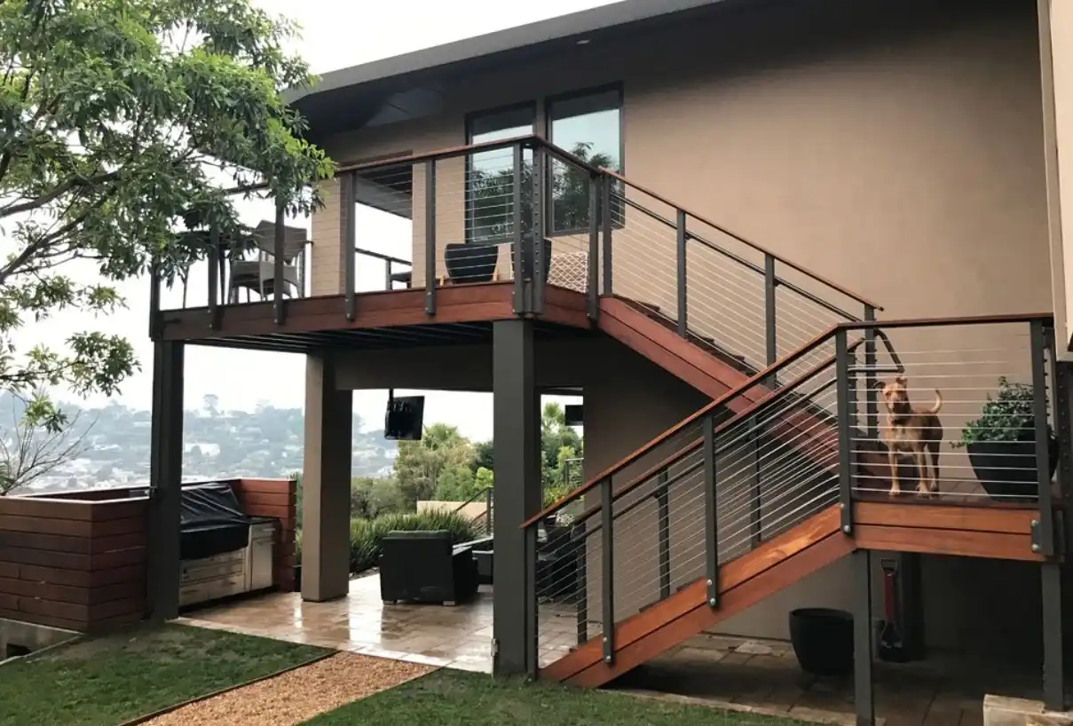 Modern house with an exterior stair