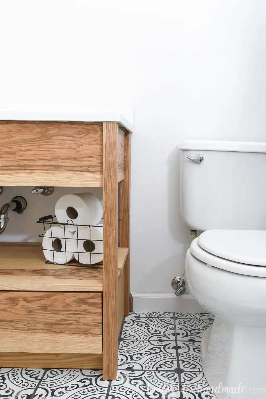 Modern mid century vanity diy