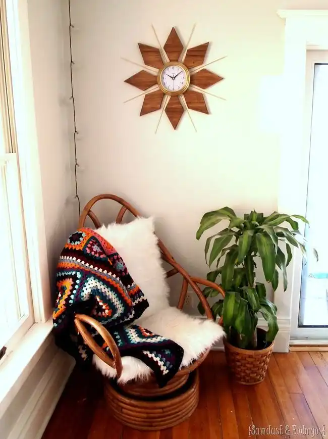 Modern mid century wall clock