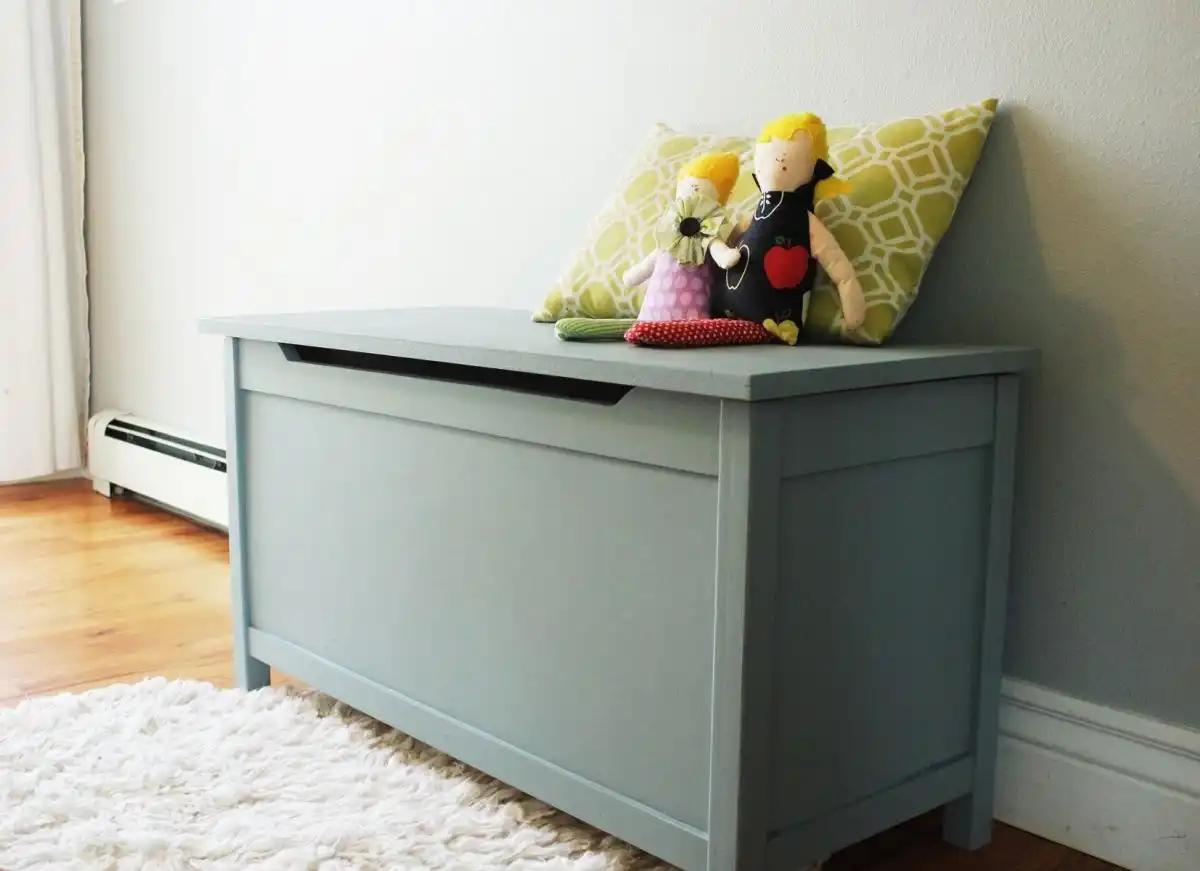 Modern wooden toy box