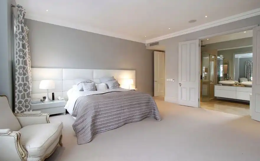 Monochromatic neutral master bedroom